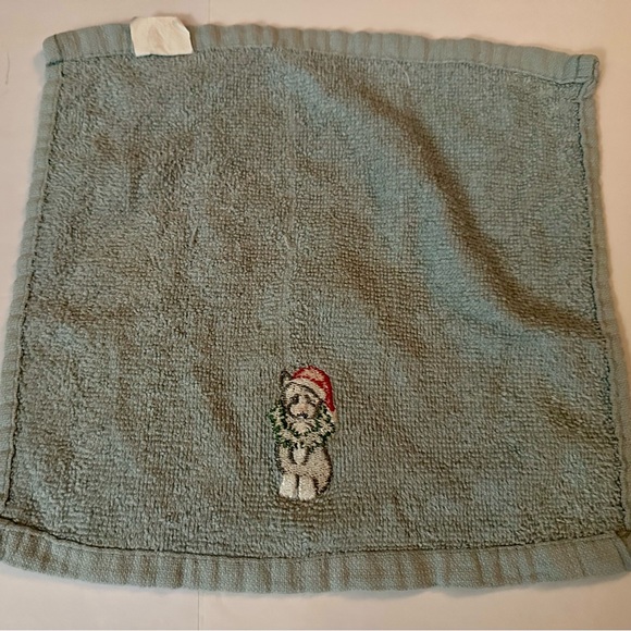 Set of 2 Holiday Kitten Dish Towels - Blue Cotton, Cute Christmas Kitchen Decor - Picture 12 of 16